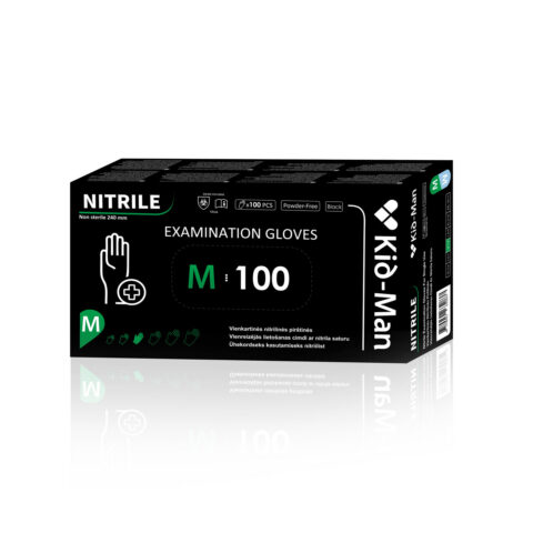 Vienreizlietojamie Nitrila cimdi NIGLM100BK Melni