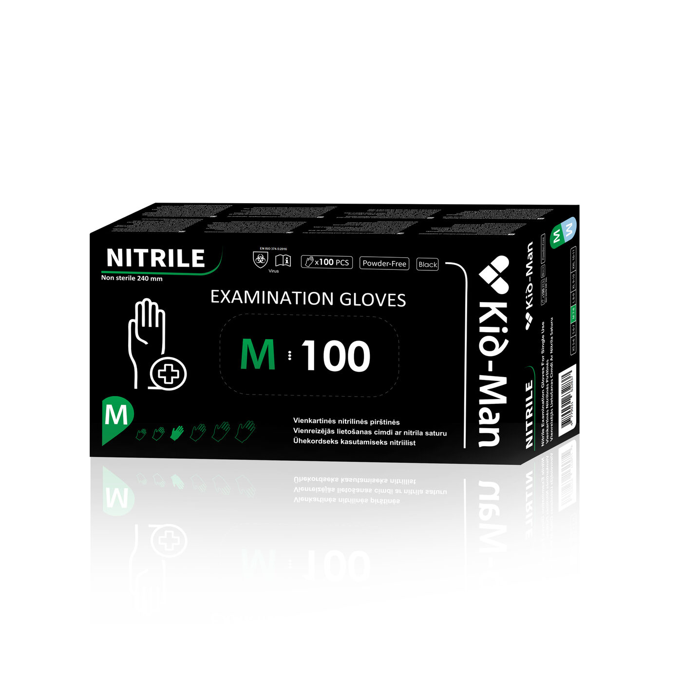 Vienreizlietojamie Nitrila cimdi NIGLM100BK Melni