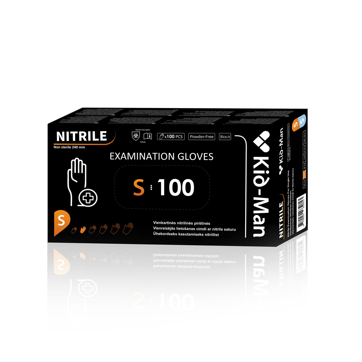 Vienreizlietojamie Nitrila cimdi NIGLS100BK Melni