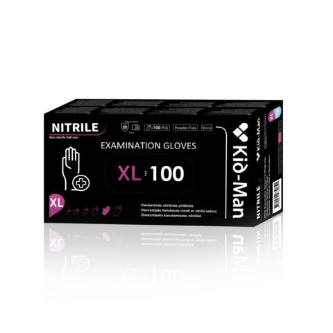 Vienreizlietojamie Nitrila cimdi NIGLXL100 Melni