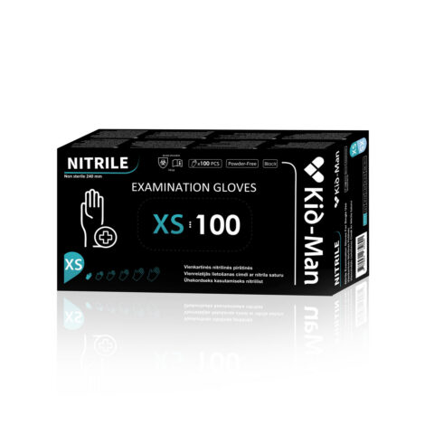 Vienreizlietojamie Nitrila cimdi NIGLXS100BK Melni